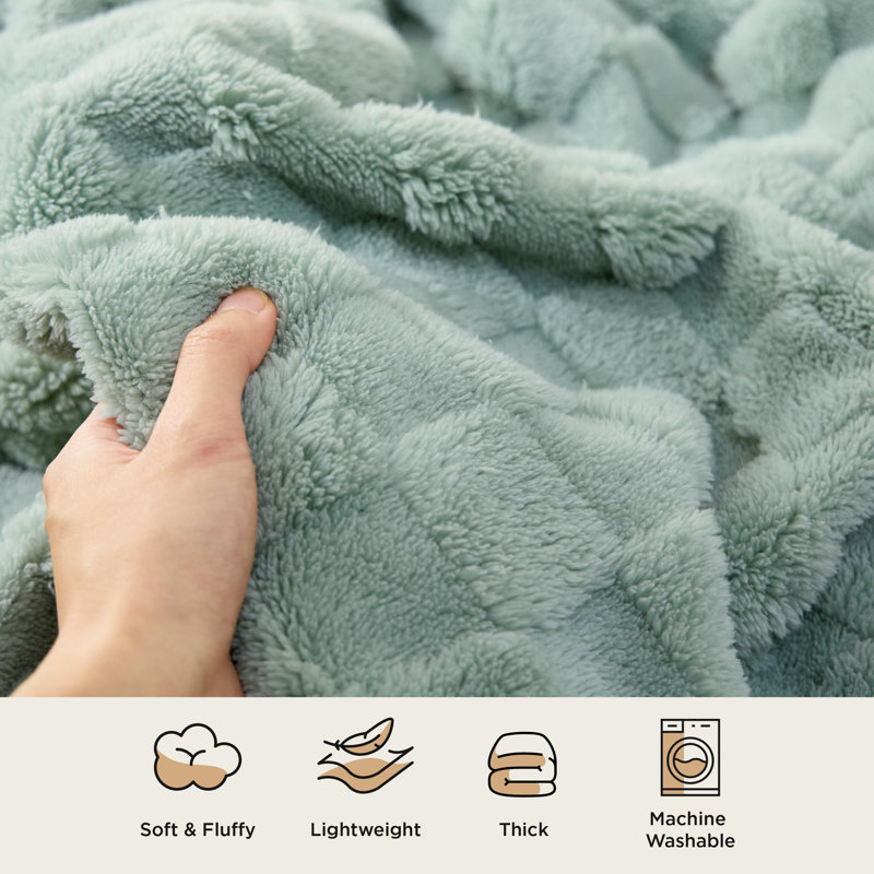 Bedsure Fleece Blanket For Couch - Super Soft Cozy Blankets For Women, Cute Small Blanket For Girls, Sage Green, Throw