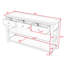 Console Gore Retro avec 3 tiroirs, 2 tablettes et une structure en bois massif pour le salon-392643777