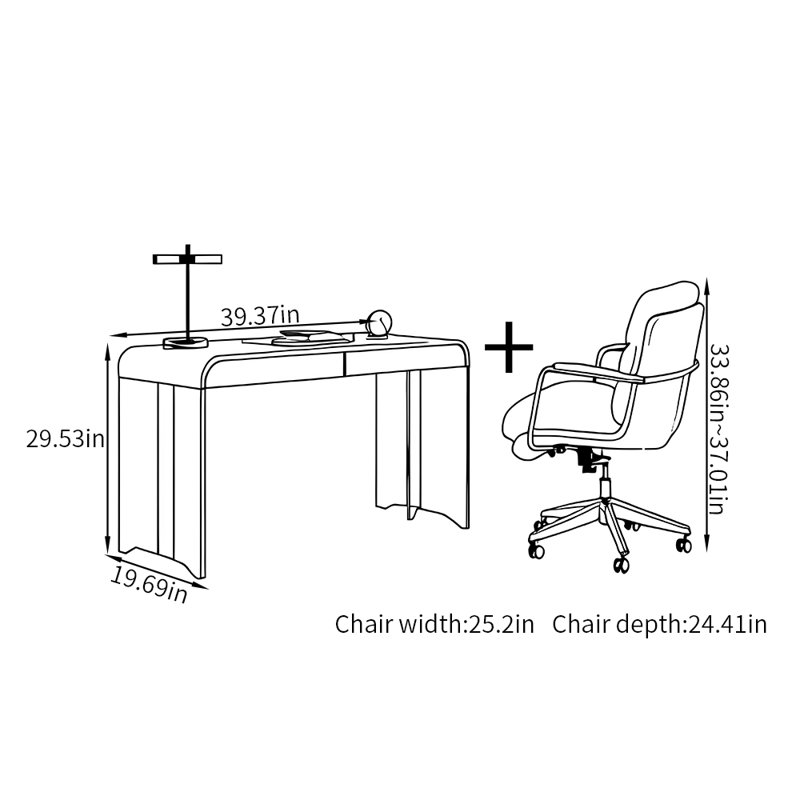 Cream style home desk and chair set