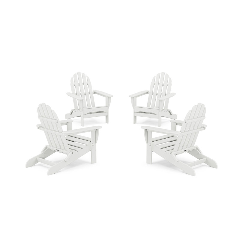 Ensemble de conversation pliable 4 pièces Adirondack Classics Classics, Blanc
