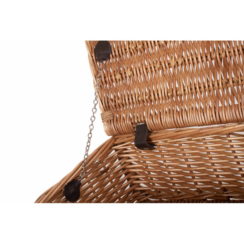 Wicker Empty Hamper Basket, 15cm H x 36cm W x 26cm D, Double Steamed