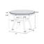 Table de salle à manger, finition grise, ronde, fabriquée en bois d'hévéa-1028406282