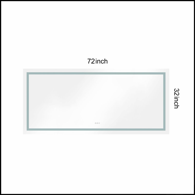 Miroir de salle de bain mural à DEL avec anti-buée, mémoire, 3 températures de couleur et gradation continue