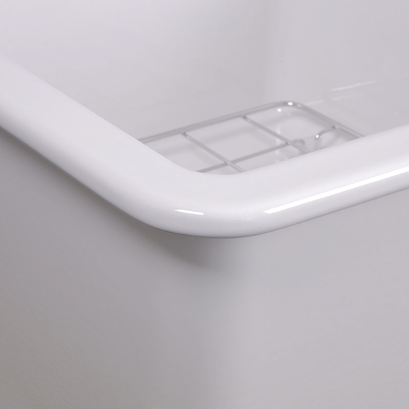 Pranav 18'' L Single Bowl Fireclay Kitchen Sink, White