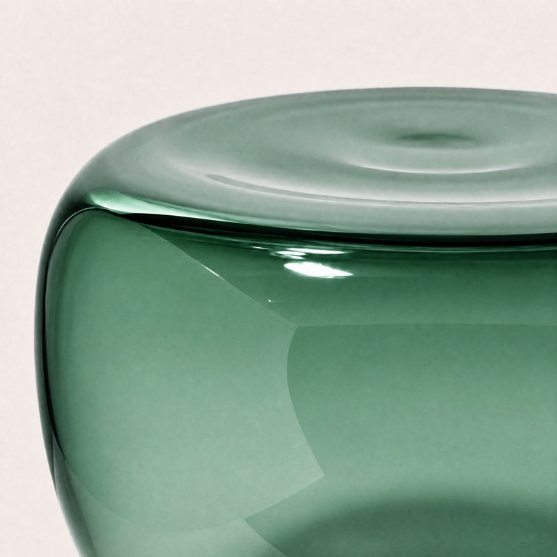 Table basse en verre transparent, Moyen (l 18 po x P 18 po x H 14 po), Vert émeraude