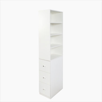 70,87 "H, armoire de rangement H, tablette à 4 niveaux, 3 tiroirs latéraux, grande bibliothèque moderne en bois pour le bureau à domicile