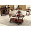 Traditional Sofa Table with Ornate Scroll Legs and Open Shelf – Brown Cherry