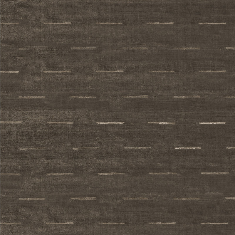 Tapis brun et beige de haute qualité noué à la main, Rectangle 6 pi x 9 pi