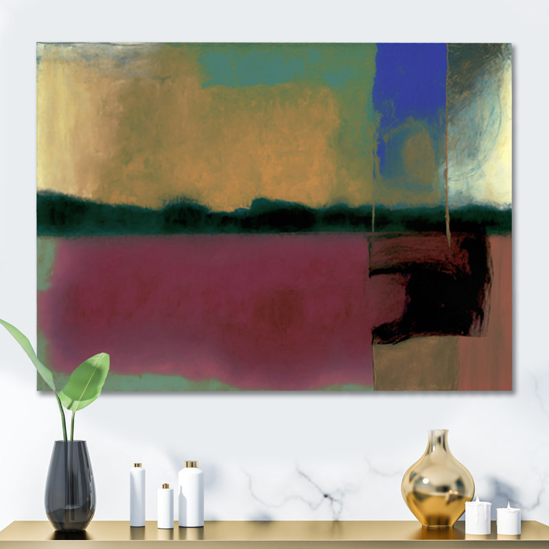 «Blue Sky Above Redend Point V», art mural abstrait sur toile, L 20 po x H 12 po, Toile tendue