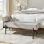 Banc industriel Michalak de 122 cm de long avec coussin et structure en bois massif-185763248