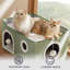 Lits pliants pour chats d'intérieur - Grande maison-grotte pour animaux de compagnie avec boules pelucheuses et bloc-notes-121282993-112544328