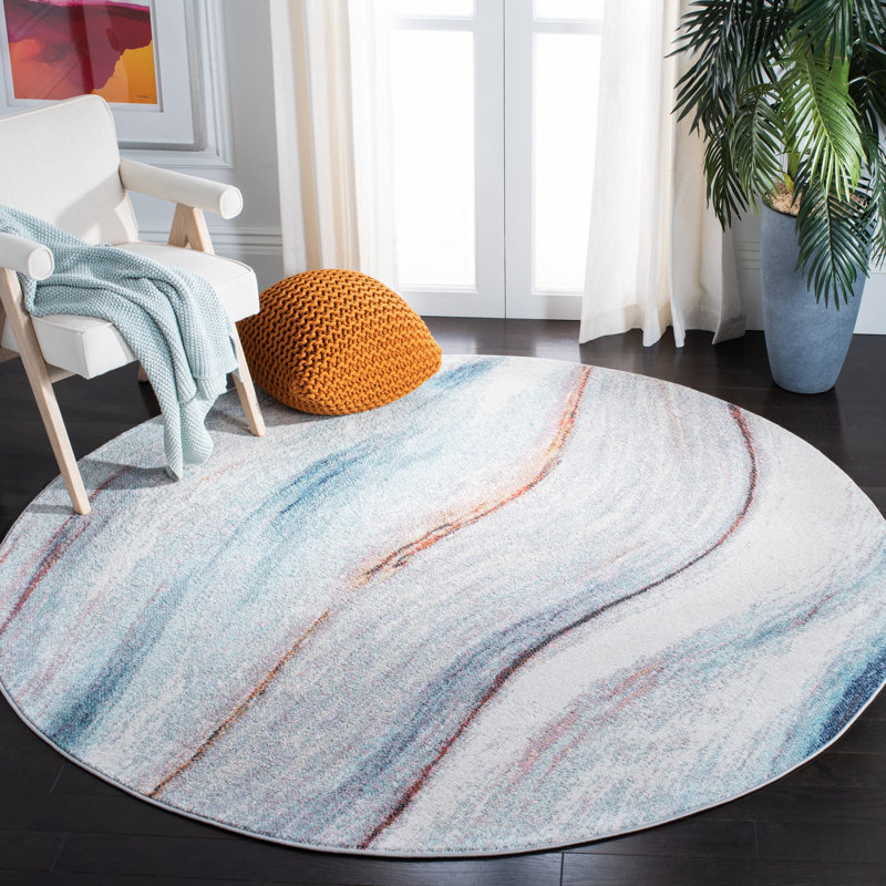 Tapis abstrait performance Towaoc, Rond 6 pi 7 po