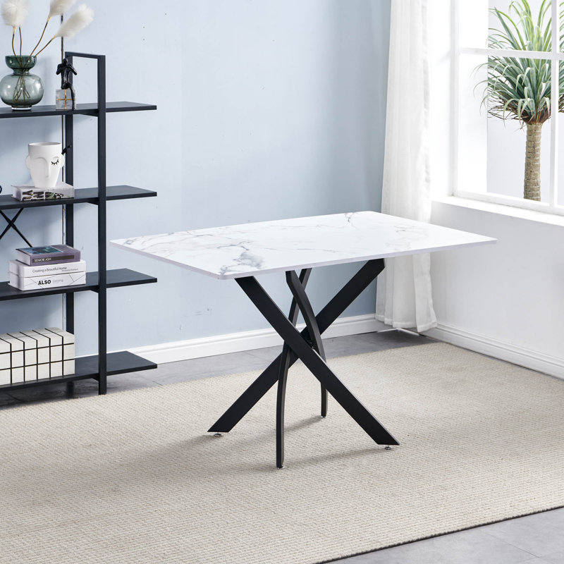 Metal Base Dining Table, 31.5"W x 47"L