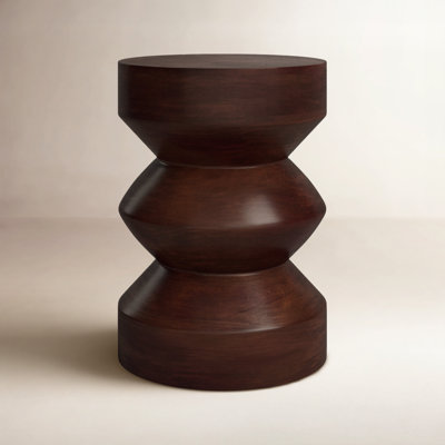 Maberley Pedestal End Table, Handcrafted Wood Side Table Perfect for Any Living Room, Bedroom, or Office