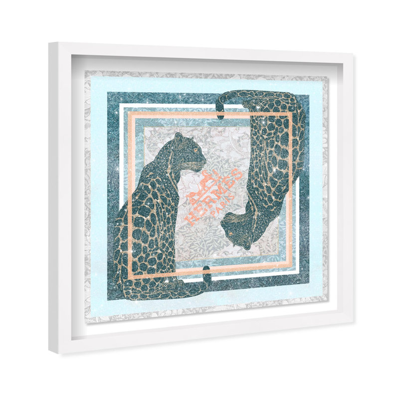 Dual Paris Cheetah Print Glam Jungle by Oliver Gal, Black Frame, 12 x 12, 21.5" H x 21.5" W, White