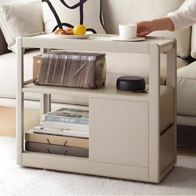 Modern Minimalist Grey Sintered Stone Rectangular Side Table