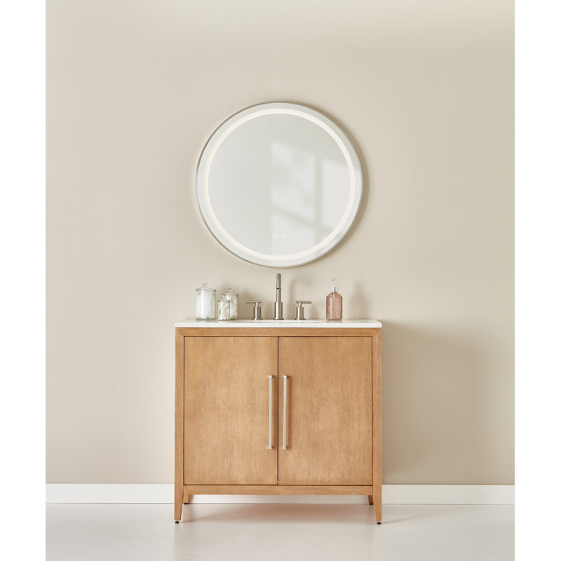 Miroir rond Alder, Nickel brossé
