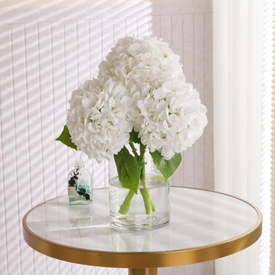 4 Pack Real Touch Latex Artificial Hydrangea Flowers – 22.4" Tall, 7.8" Blooms, Bendable Stems for Home, Wedding & Centerpiece Decor