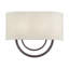 Grande applique dorée 2 lumières ADA avec abat-jour en tissu avoine fabriqué à la main avec tissu blanc à l'intérieur-1084118596