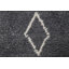 Tapis gris / noir en laine noué à la main de conception unique 5 pi 1 po x 7 pi 5 po New Age