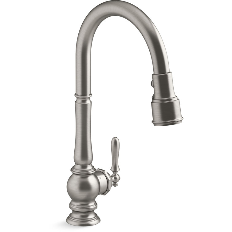 Artifacts® Touchless and Voice-Activated Pull Down Kitchen Sink Faucet with Three-Function Sprayhead