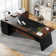 L-Shaped Executive Office Desk with Drawers and File Cabinet