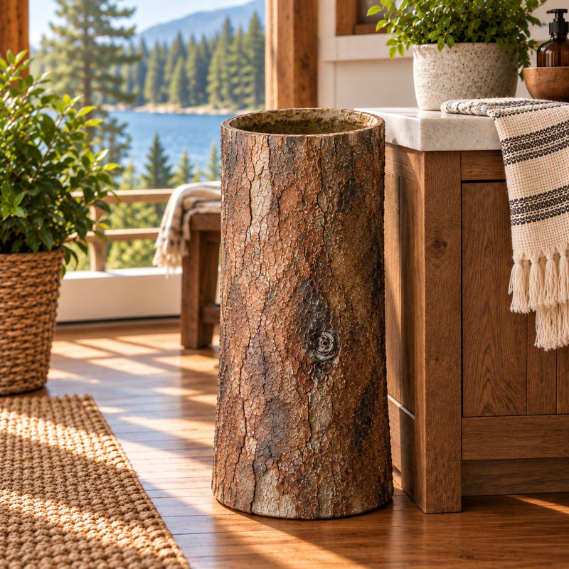 Poubelle en rondins creux pour chalet