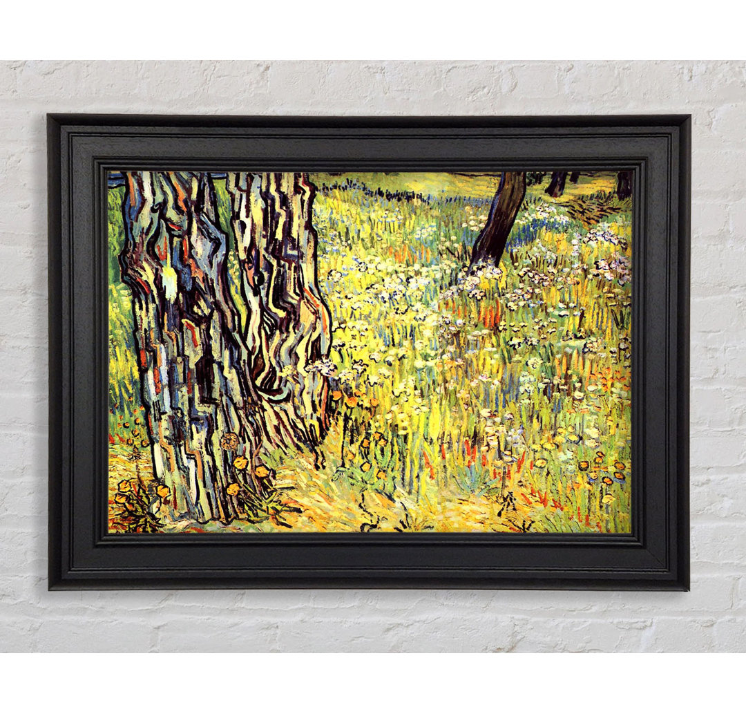 Gerahmtes Leinwandbild Tree Trunks von Van Gogh