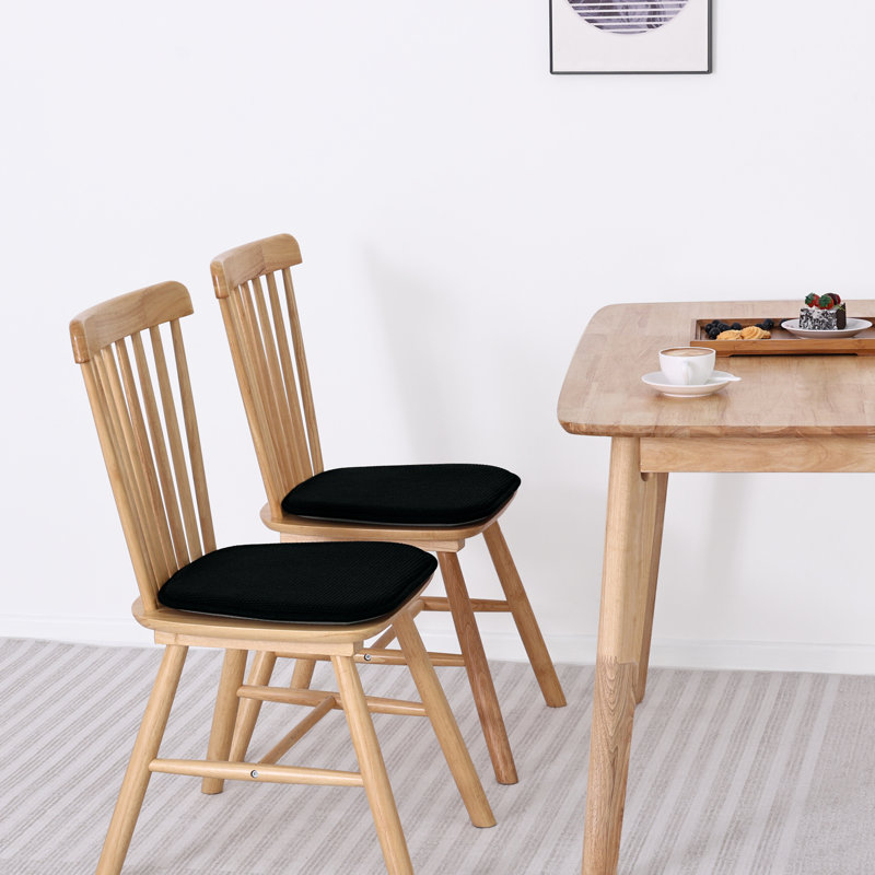 Coussin de chaise de salle à manger d'intérieur 1,3 po, Mélange de polyester noir / polyester