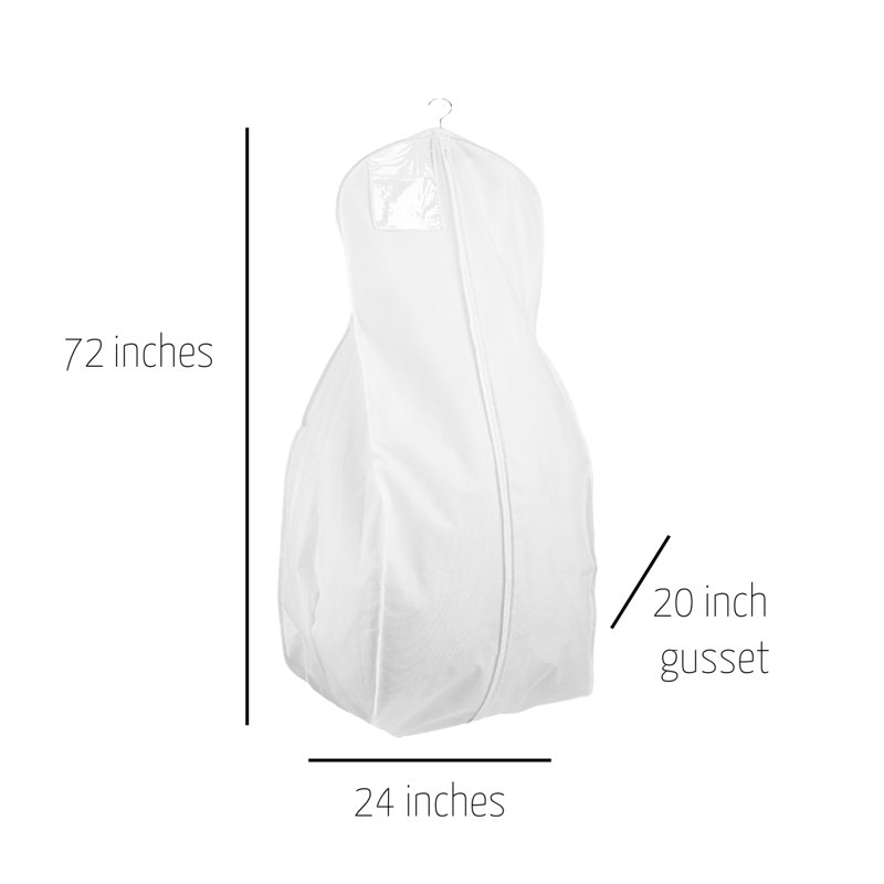 Sac à vêtements en tissu, H 72 po x l 24 po x P 20 po, Blanc