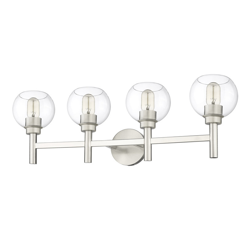 Éclairage pour meuble-lavabo à 4 lumières Ashrit, Nickel brossé