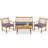 4 Pcs Wood Patio Furniture Set With Soft Seat Cushions Solid Acacia Wood Frame-978497269