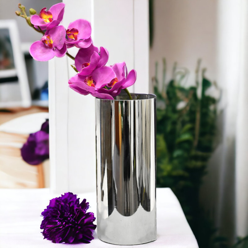 Gonta Glass Table Vase, Silver, Small