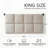 Modern Minimalist King Upholstered Wall-Mounted Headboard with 8-Panel Tufted Design, Beige-695207115-695207159