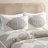 4 Piece Printed Comforter Set with Throw Pillow Black/Ivory King/Cal King