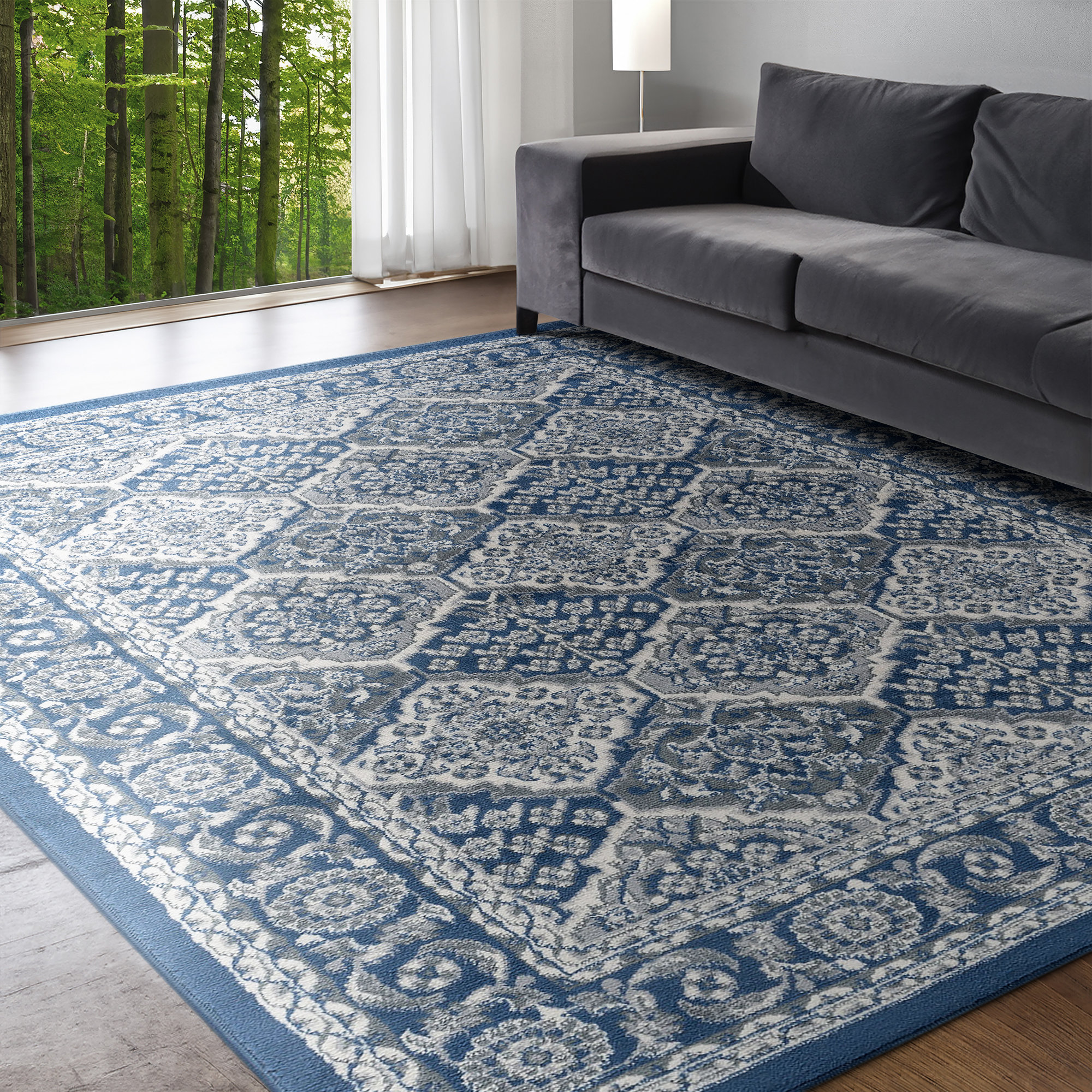 Homeboy Rug Charlton Home® Hobbs Navy Rug & Reviews | Wayfair