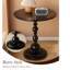 Petite table d'appoint ronde avec base en métal, table basse rétro multifonctionnelle pour le salon, la chambre à coucher, le bureau et le patio