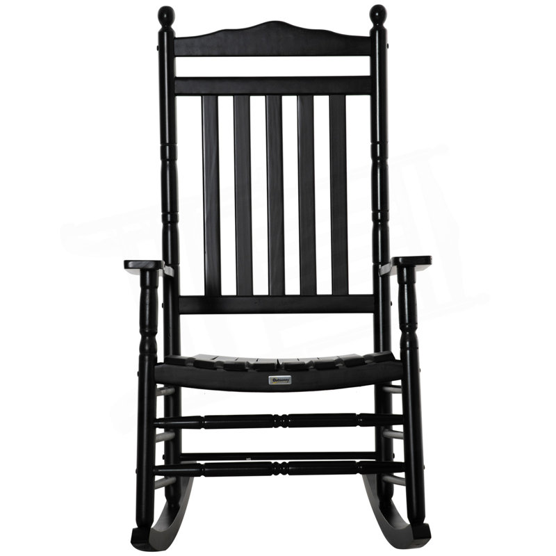 Chaise berçante à haut dossier Traditional, Noir