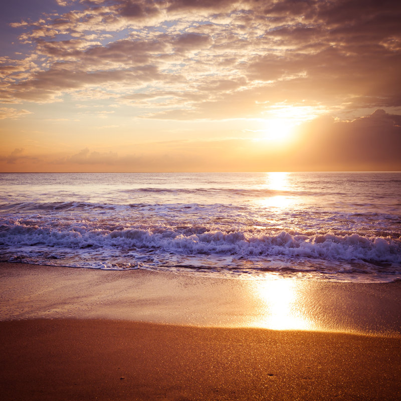 Sunrise Over The Sea - Wrapped Canvas Print, 30cm H x 30cm W x 3.8cm D