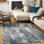 Allegro-Abstract Modern Marble Look Living Dining Bedroom Rug