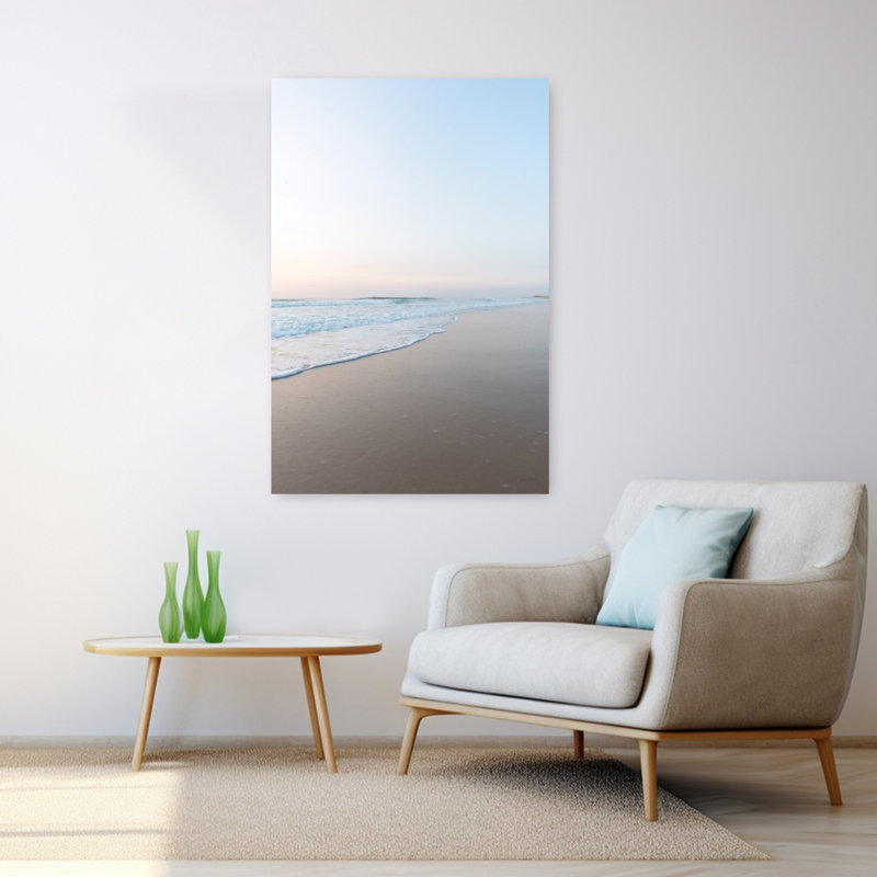 Art contemporain, plage contemporaine, océan, H 48 po x l 32 po