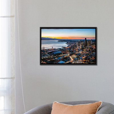 " Aerial View Of Seattle Downtown Skyline At Dusk, USA " by Matteo Colombo