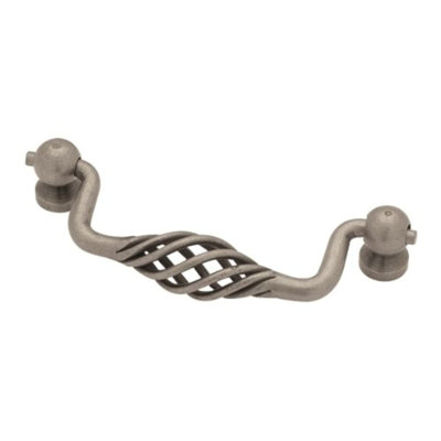 3-3/4" Forged Iron Collection Bird Cage Bail Pull Antique Pewter