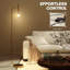151.97 H cm Polished and Bronzed Column Floor Lamp