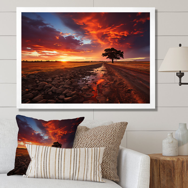 Canada Canada Sunsets sur impression sur toile, Cadre photo blanc, H 34 po x l 44 po x P 1,5 po