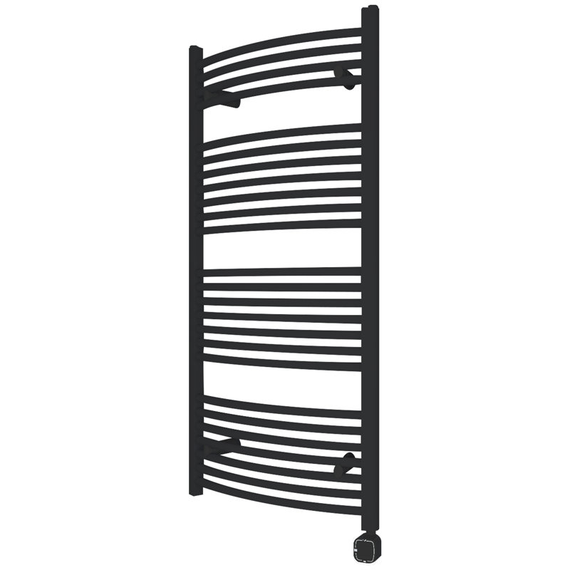 Curved Towel Rail Towel Warmer, Matte Black
