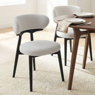 Parsons Set of 2 Light Grey Fabric Dining Chairs