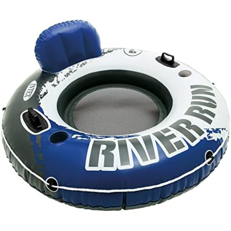 Flottant gonflable River Run 1: dossier confortable - porte-gobelets intégrés - poignées durables - corde tout autour - capacité de poids de 220 lb - bleu