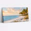 Plage coucher de soleil sur toile, ensemble de 1 reproduction d'art sur toile-129069539-129069541