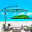 Parasol d'extérieur 10 pi avec protection solaire imperméable, 8 nervures robustes, manivelle et traverse pour la terrasse de jardin. Baleines imperméables. Facilité d'utilisation. Auvent. Rouille - poteau en acier. Énergie-2145273008